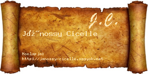 Jánossy Cicelle névjegykártya
